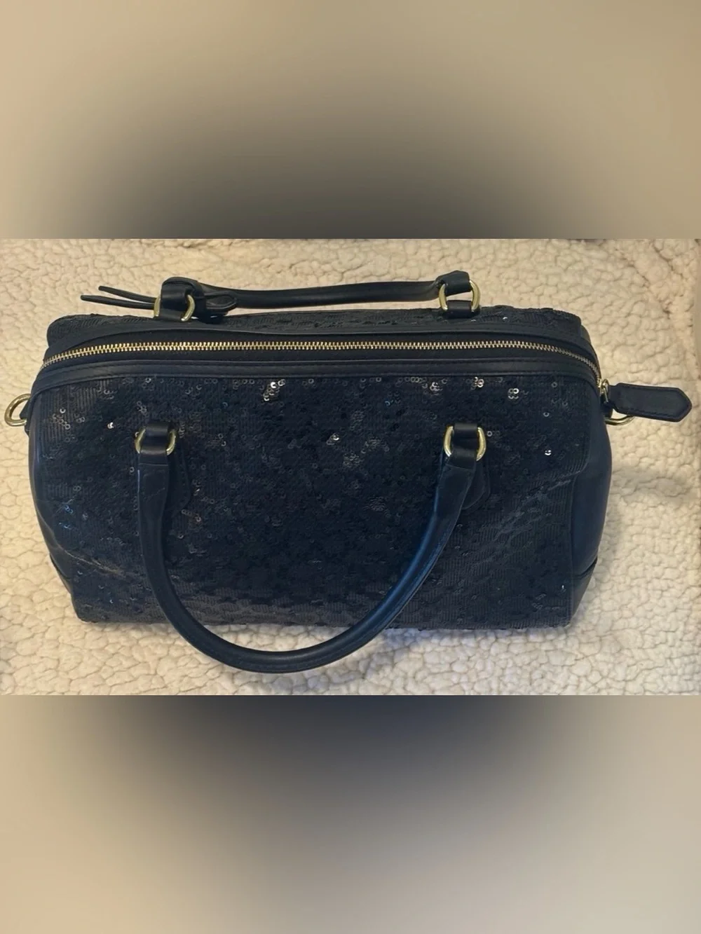 Pre-Loved Y2K-era Coach Poppy Signature Sequin East/West Satchel Crossbody Bag